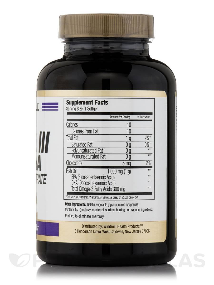 Windmill Huile de Poisson Omega 3 1 000 mg gélules, vue arrière