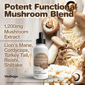 Windmill VitaDrops Complexe de Champignons 1200 mg étiquette