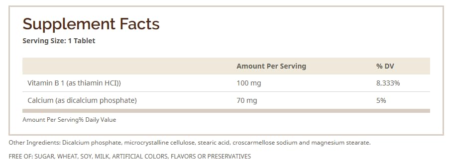 Windmill Vitamine B-1 100 mg présentation avec des légumes frais