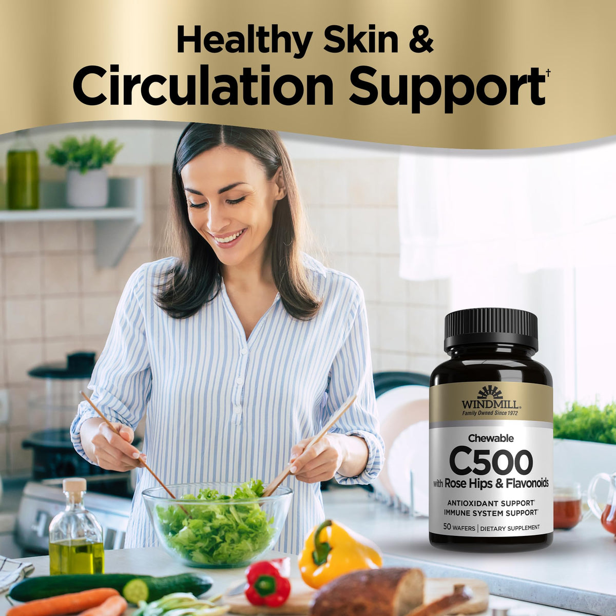 Windmill Vitamine C 500 mg comprimés à mâcher en main