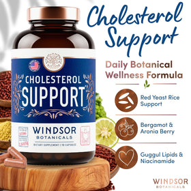 WINDSOR BOTANICALS Compléments Alimentaires Cholestérol 90 Capsules Végétales vue arrière