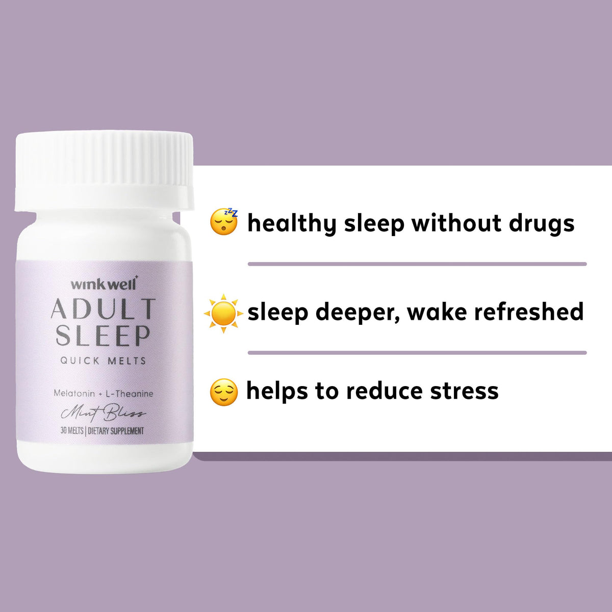 Wink Naturals Complément Alimentaire Sommeil 3 mg, dosage de 3 mg