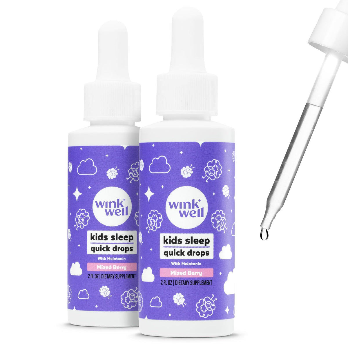 Wink Naturals Gouttes de Mélatonine Liquide pour Enfants 1mg avant de dormir