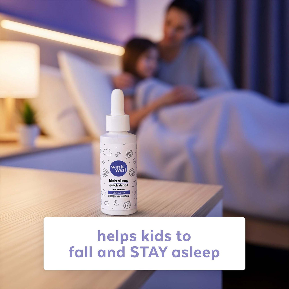 Wink Naturals Gouttes de Mélatonine Liquide pour Enfants 1mg en utilisation