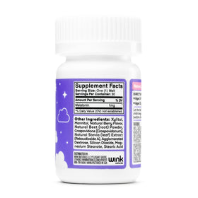 Wink Naturals Melatonin pour enfants 1mg boîte arrière