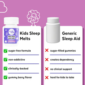 Wink Naturals Melatonin pour enfants 1mg pastille fondue dans la bouche
