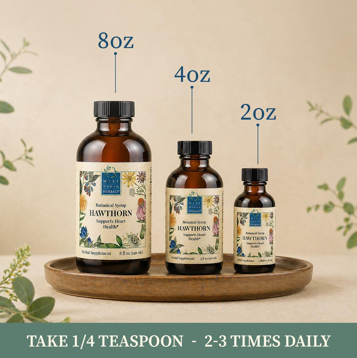 Wise Woman Herbals Sirop Botanique Aubépine en intérieur