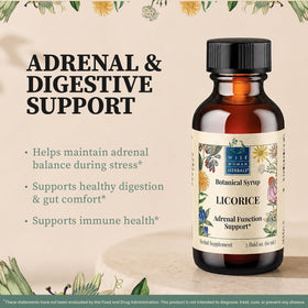 Wise Woman Herbals Sirop Botanique Réglisse 60 ml étiquette
