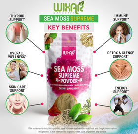 WIXAR NATURALS Poudre d'Irish Sea Moss 240g dans un bol