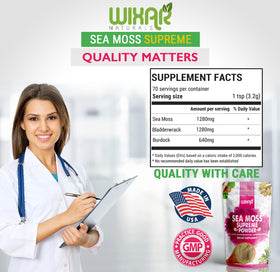 WIXAR NATURALS Poudre d'Irish Sea Moss 240g vue arrière