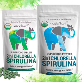 Wizelephant Tablettes de Spiruline et Chlorelle Bio - ingrédients