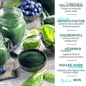 Wizelephant Tablettes de Spiruline et Chlorelle Bio - sachet ouvert