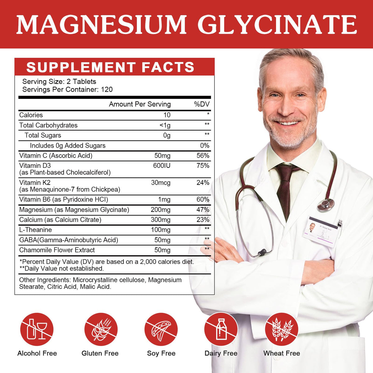 WOGORGT Glycinate de Magnésium 200mg, comprimés dans leur emballage