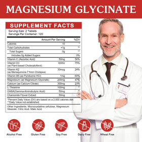 WOGORGT Glycinate de Magnésium 200mg, comprimés dans leur emballage