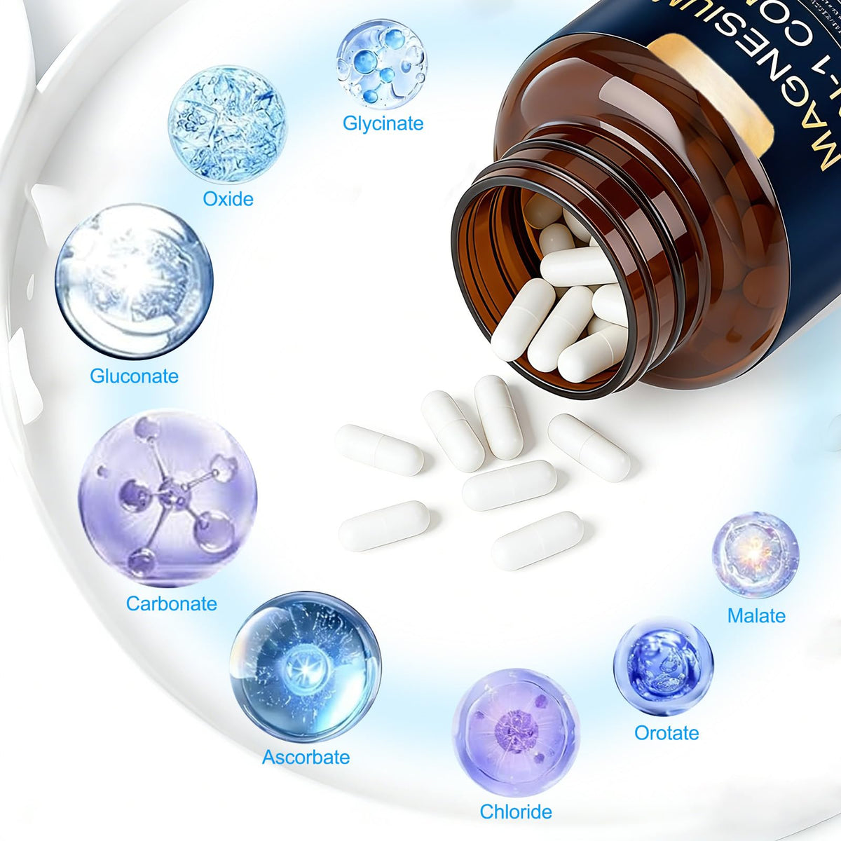 WOJJ Complexe Magnésium 12-en-1 700mg avec des fruits