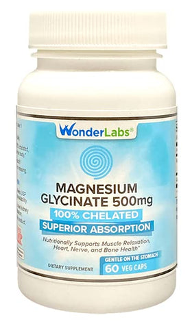 Wonder Laboratories Glycinate de Magnésium 500mg flacon avant