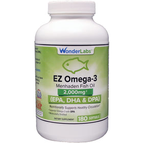 Wonder Laboratories Omega-3 Huile de Poisson 2000 mg 180 capsules vue avant