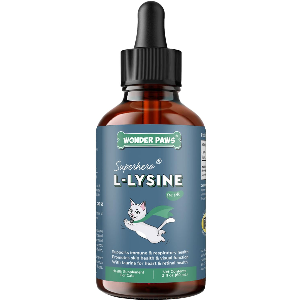WONDER PAWS L-Lysine pour Chats 60ml vue de face avec étiquette