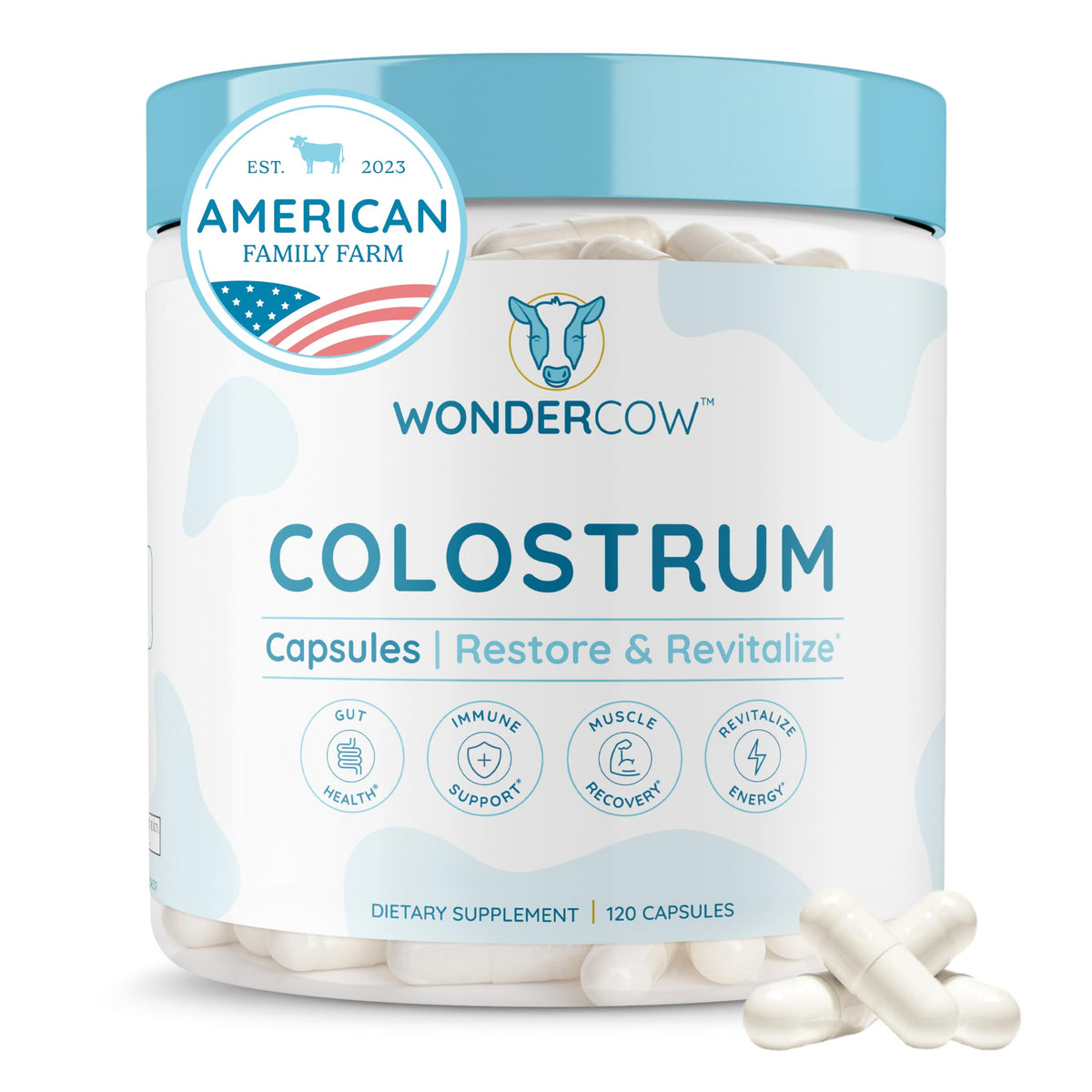 WONDERCOW Colostrum Capsules 30 servings front view