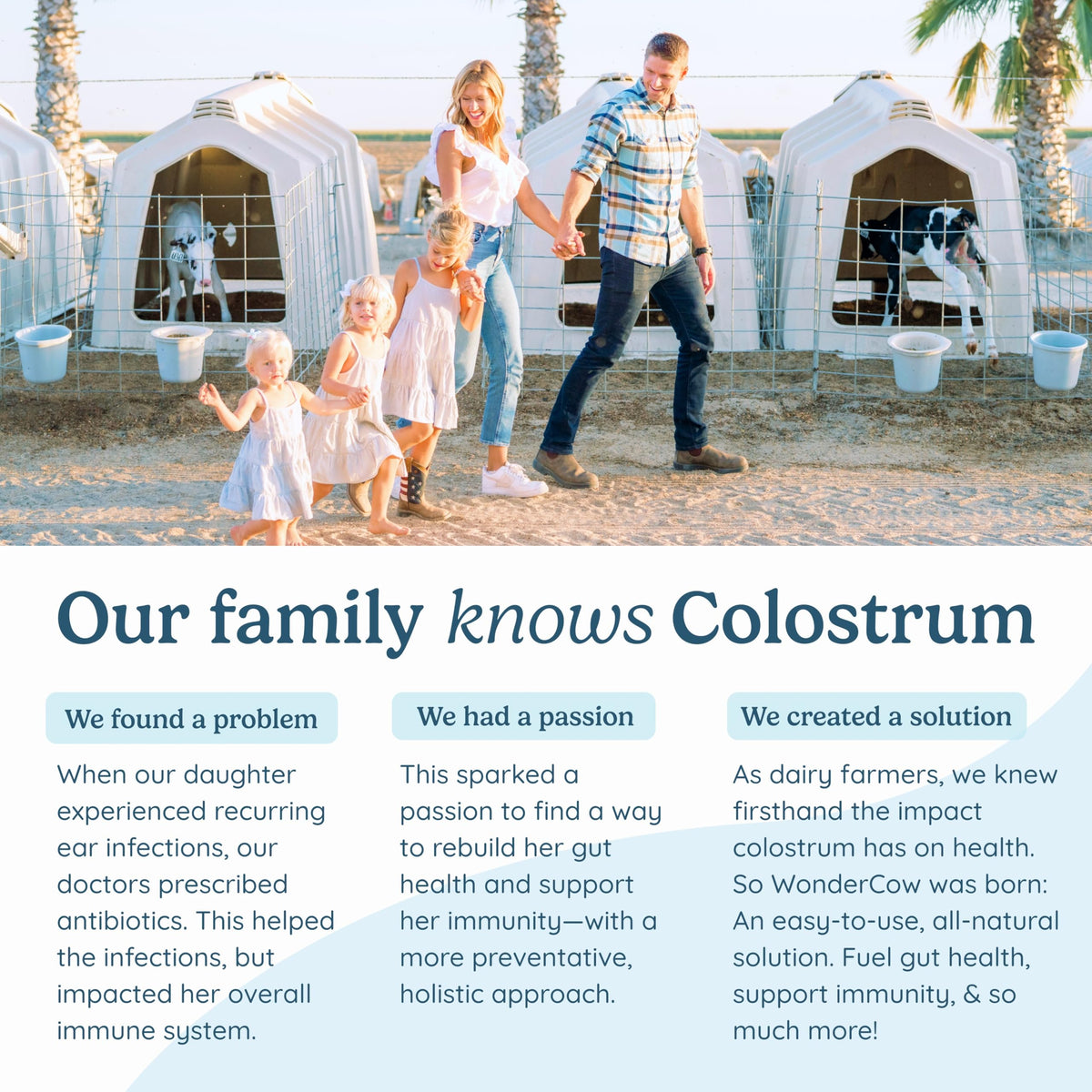 WONDERCOW Colostrum Capsules in an open bottle