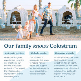 WONDERCOW Colostrum Capsules in an open bottle