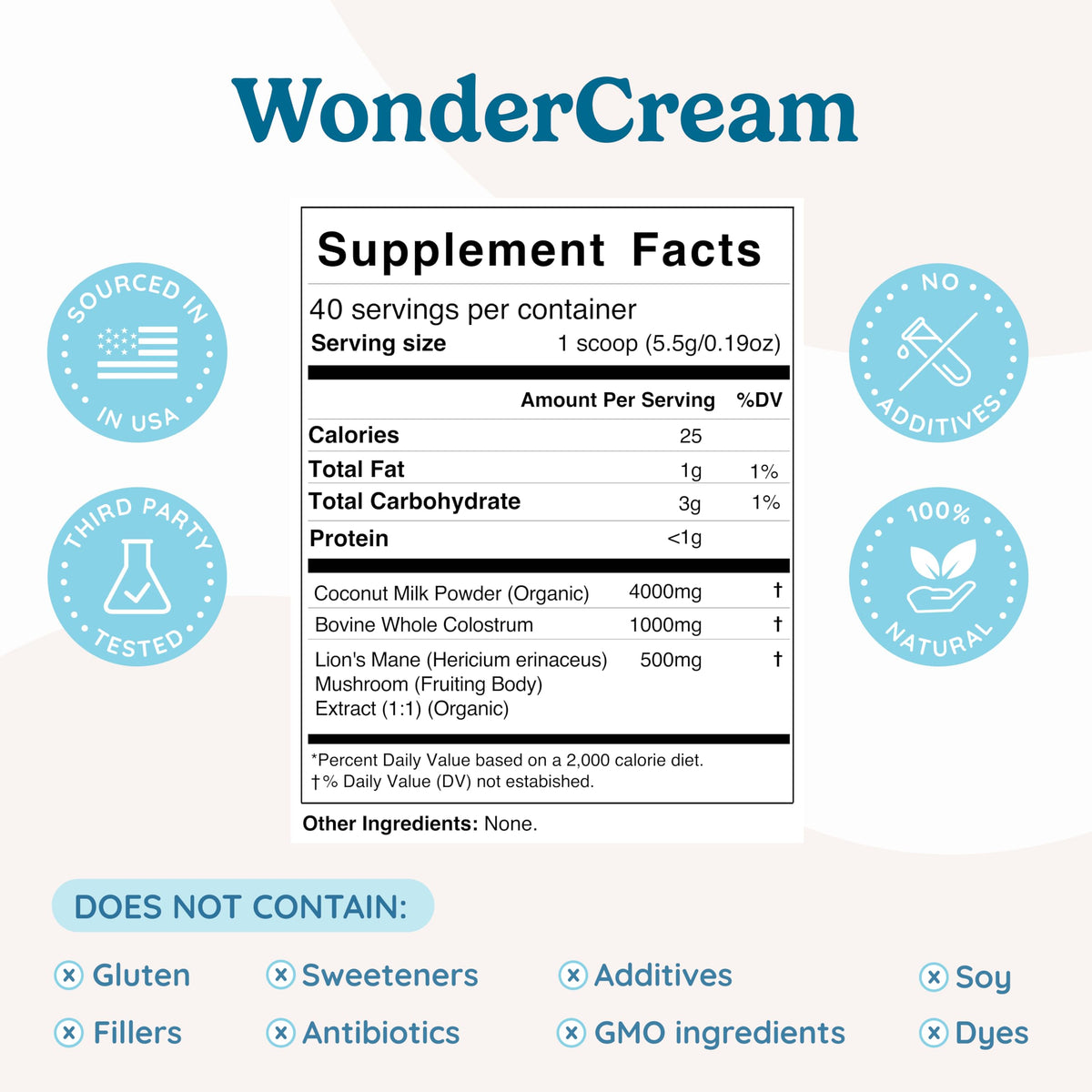 WONDERCOW Crème à café Superfood 240g avec cuillère