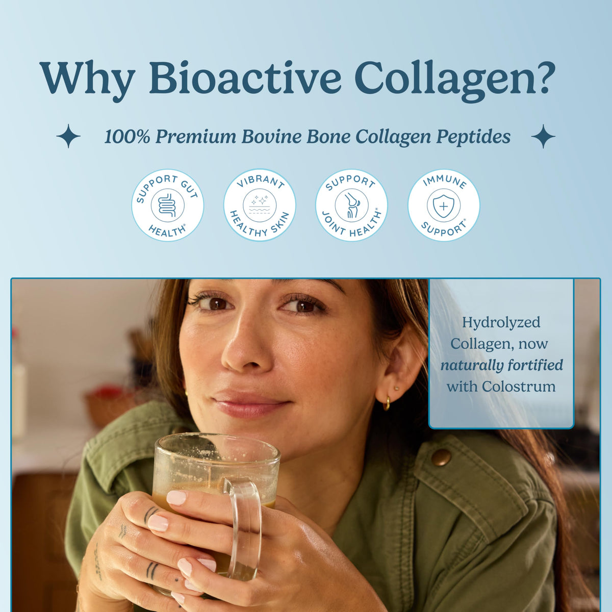 WONDERCOW Poudre de Collagène avec Colostrum Bovin 390g - étiquette et ingrédients