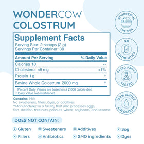 WONDERCOW Poudre de Colostrum 109g avec cuillère