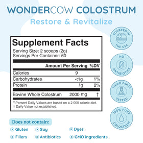 WONDERCOW Poudre de Colostrum 200g emballage