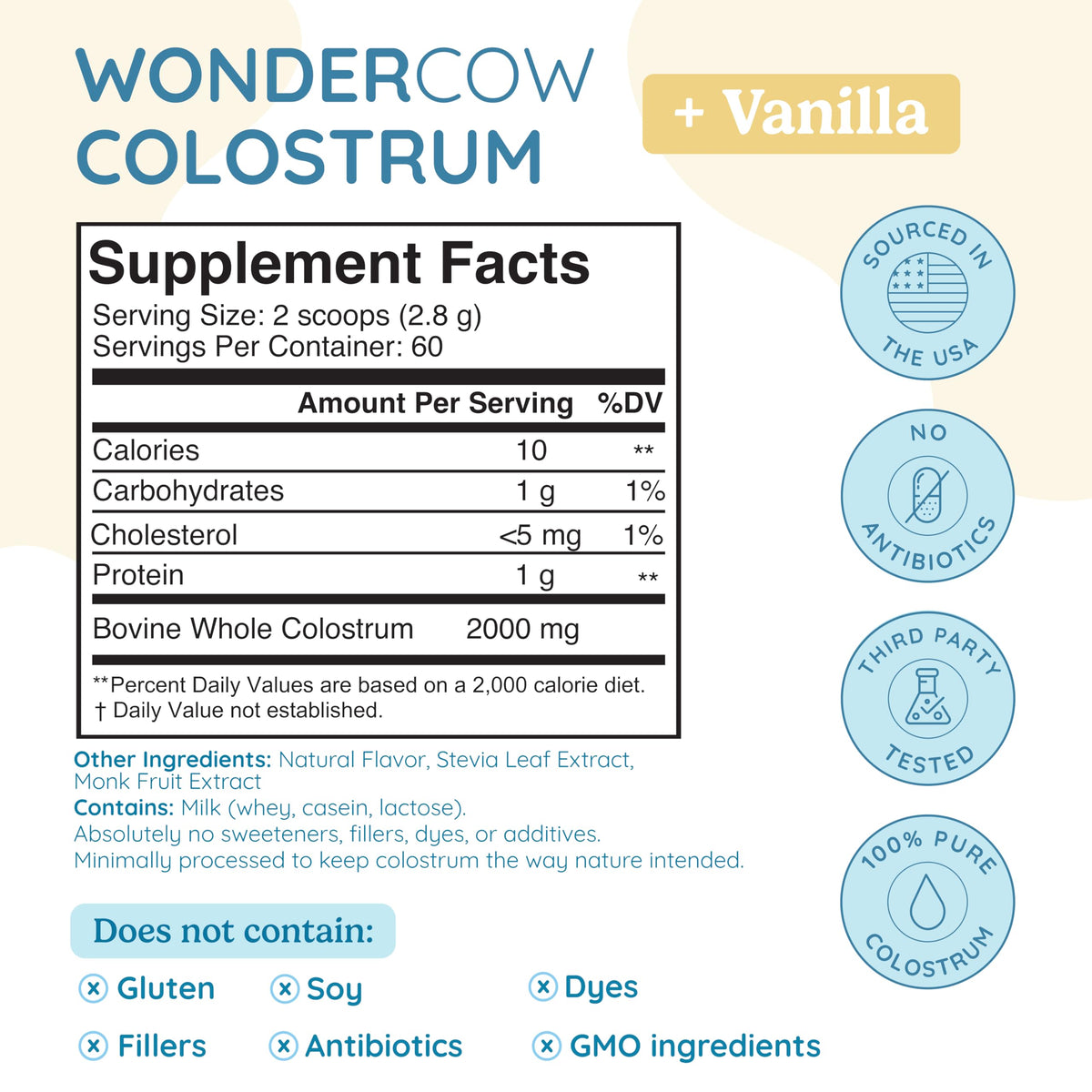 WONDERCOW Poudre de Colostrum 249g emballage