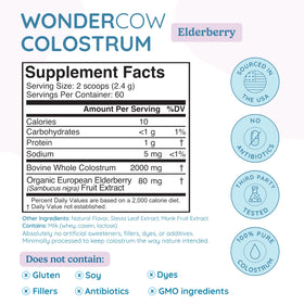 WONDERCOW poudre de colostrum complet vue de côté