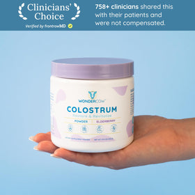WONDERCOW poudre de colostrum dans un bol avec cuillère
