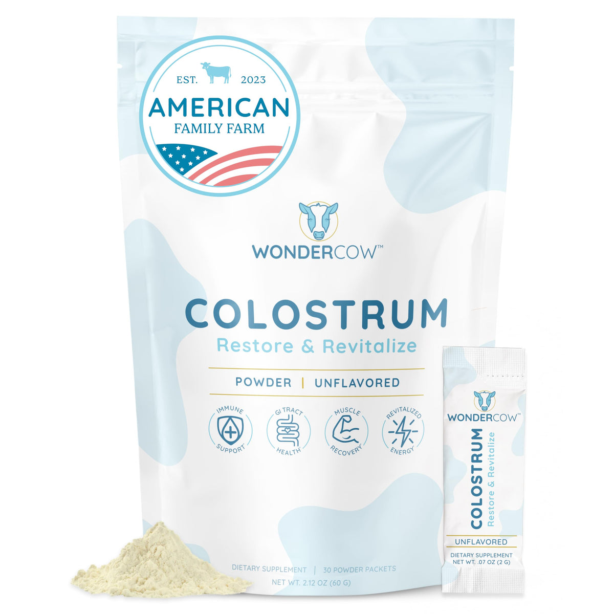 WONDERCOW Poudre de Colostrum Entier 95g - vue de face