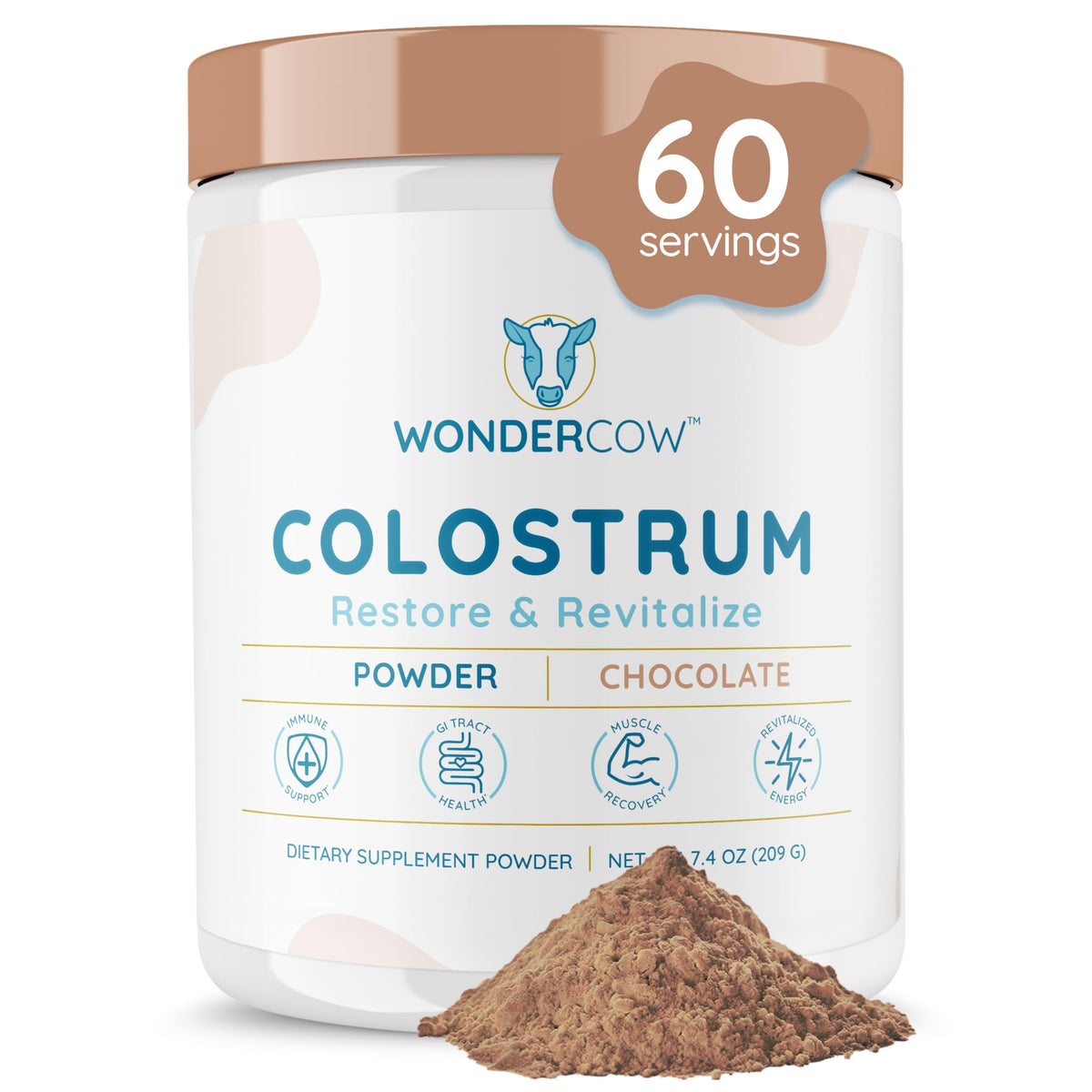 WONDERCOW Poudre de Colostrum Naturel 290g vue de face