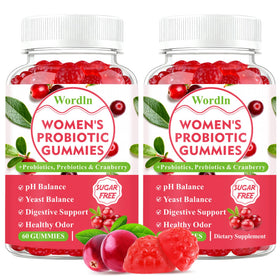 Wordln Gummies Probiotiques Femmes 60 Comprimés, Flacon avant