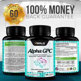 X Gold Health Alpha GPC Choline 600mg product features