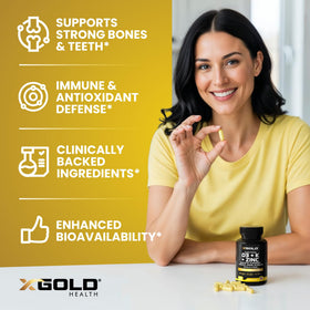 X Gold Health Complément Alimentaire D3 K2 Zinc Quercétine ingrédients