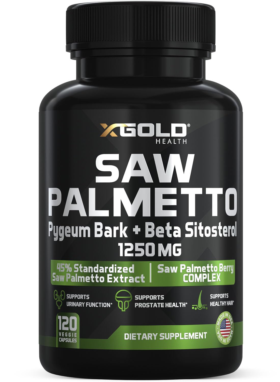 X Gold Health Complexe de Saw Palmetto 1250mg vue de face