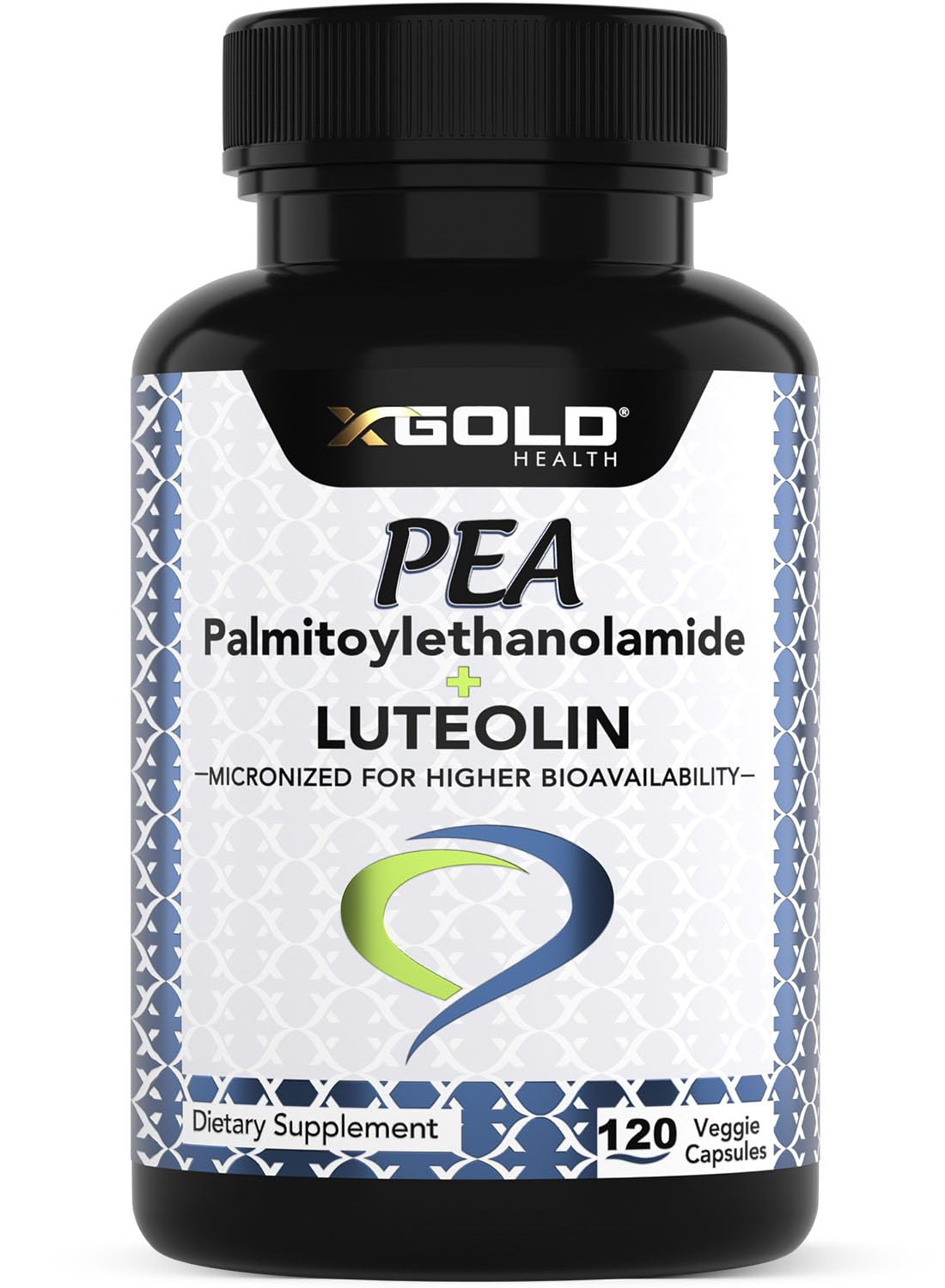 X Gold Health Palmitoylethanolamide 630 mg Luteolin capsules front view