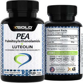 X Gold Health Palmitoylethanolamide 630 mg Luteolin product dimensions