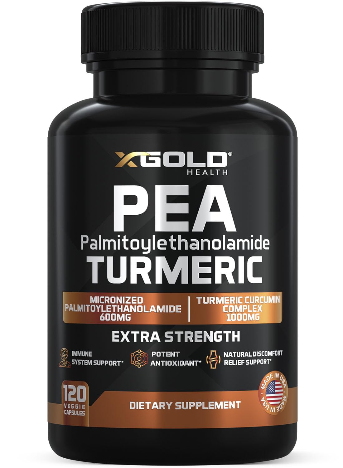 X Gold Health Pea Palmitoylethanolamide 1600mg 120 capsules face avant