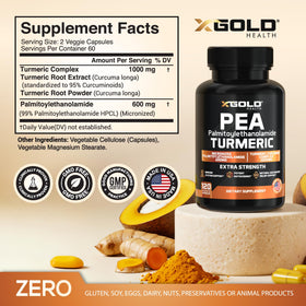 X Gold Health Pea Palmitoylethanolamide 1600mg 120 capsules vue de côté