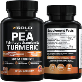 X Gold Health Pea Palmitoylethanolamide 1600mg ingrédients sur l'étiquette