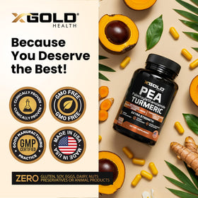 X Gold Health Pea Palmitoylethanolamide 1600mg sur une table