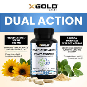 X Gold Health Phosphatidylserine & Bacopa Monnieri 800 mg complément dos
