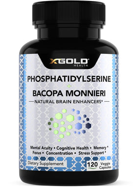 X Gold Health Phosphatidylserine & Bacopa Monnieri 800 mg complément vue de face