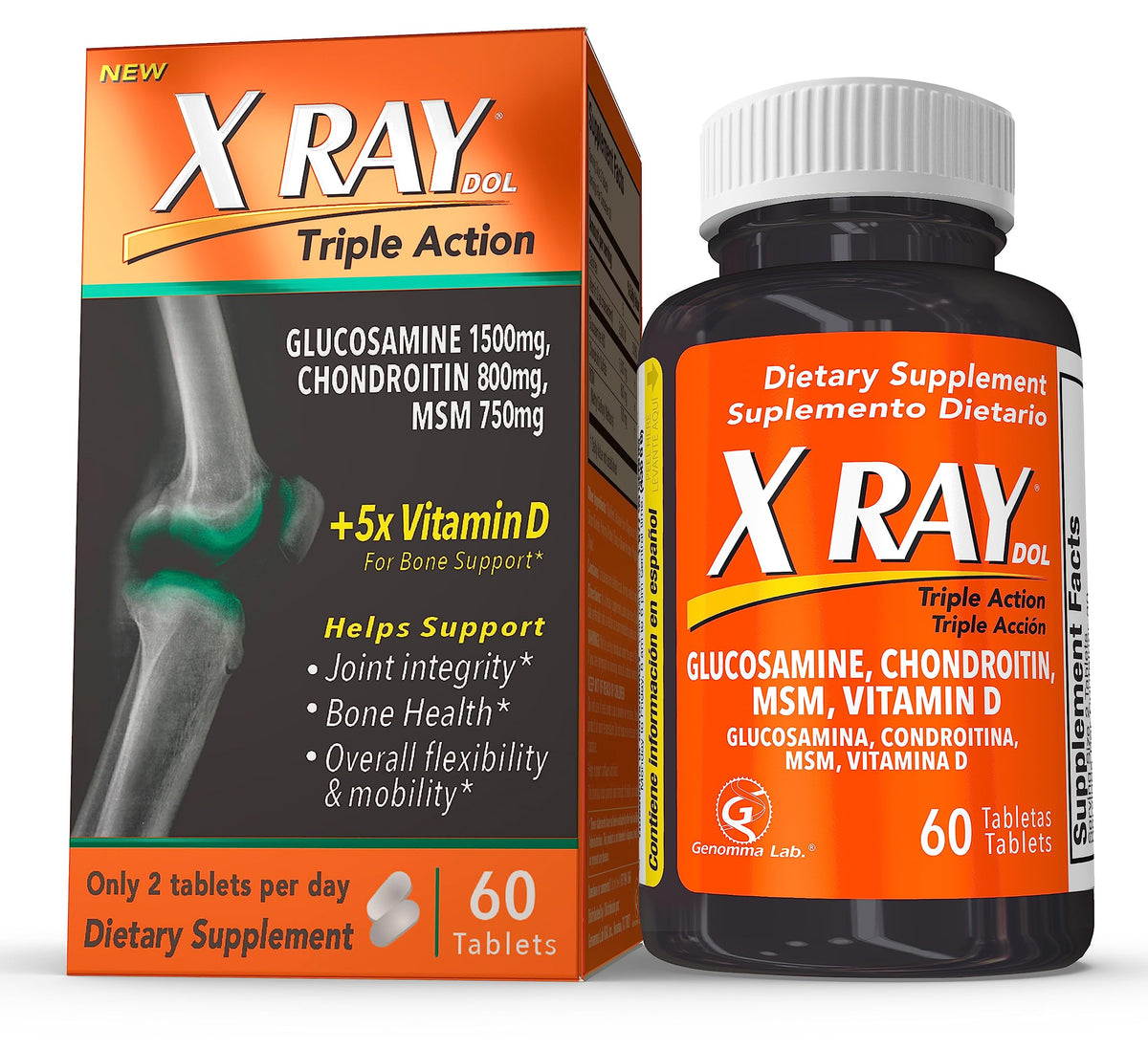 X Ray Dol Complément Alimentaire Articulaire 60 comprimés vue avant