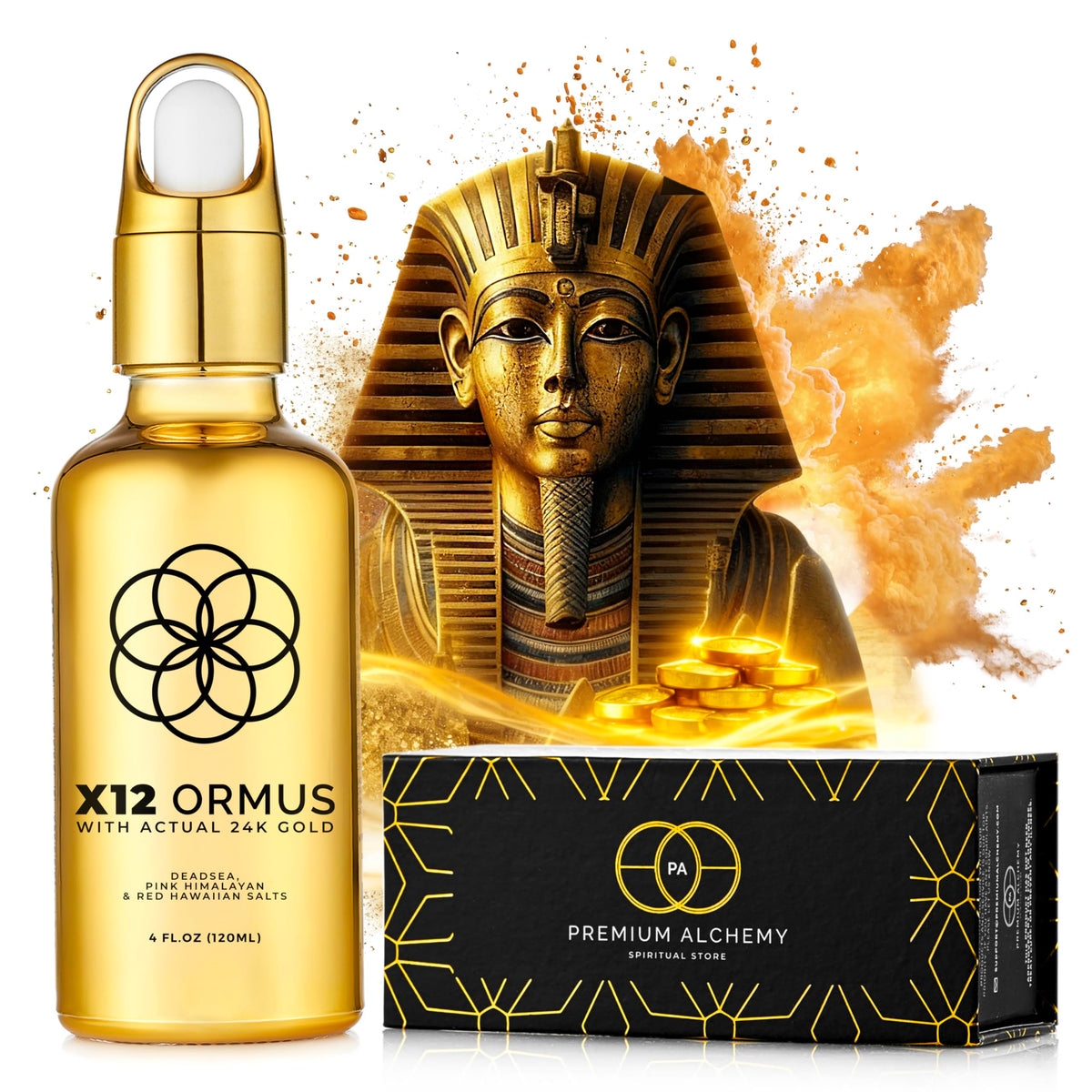 x12 Ormus Monoatomique avec Or 24K flacon de 120 ml