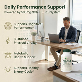 XAGE Complément NMN 500mg capsules sur une cuillère
