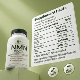 XAGE Complément NMN 500mg capsules sur une table